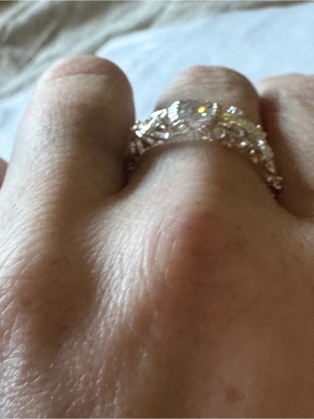 ✨Pristine 925 Sterling Silver Vintage Filigree Grade A Moissanite Ring-0.25 CT!